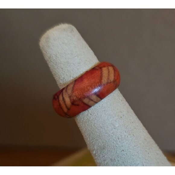 Size 5 Real Wood Unisex Ring Handcrafted Matte Finish Minimalist Jewelry - Picture 2 of 4